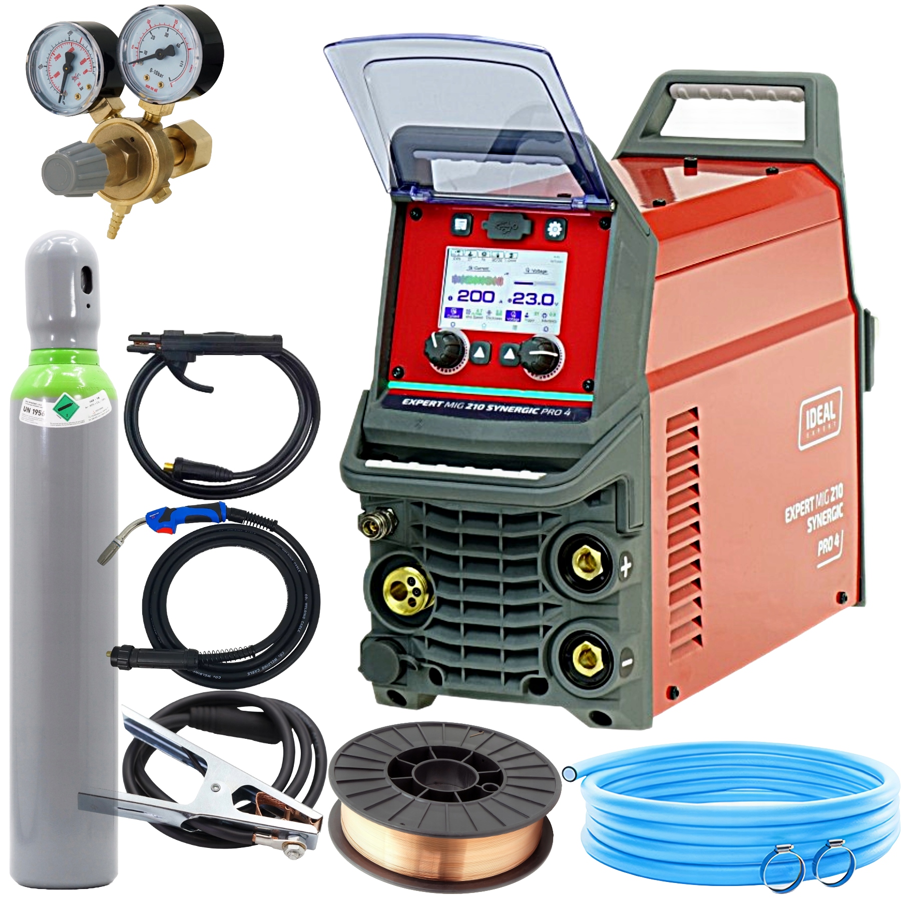 Półautomat spawalniczy Expert Mig 210 Synergic Pro4 LCD 200A zestaw