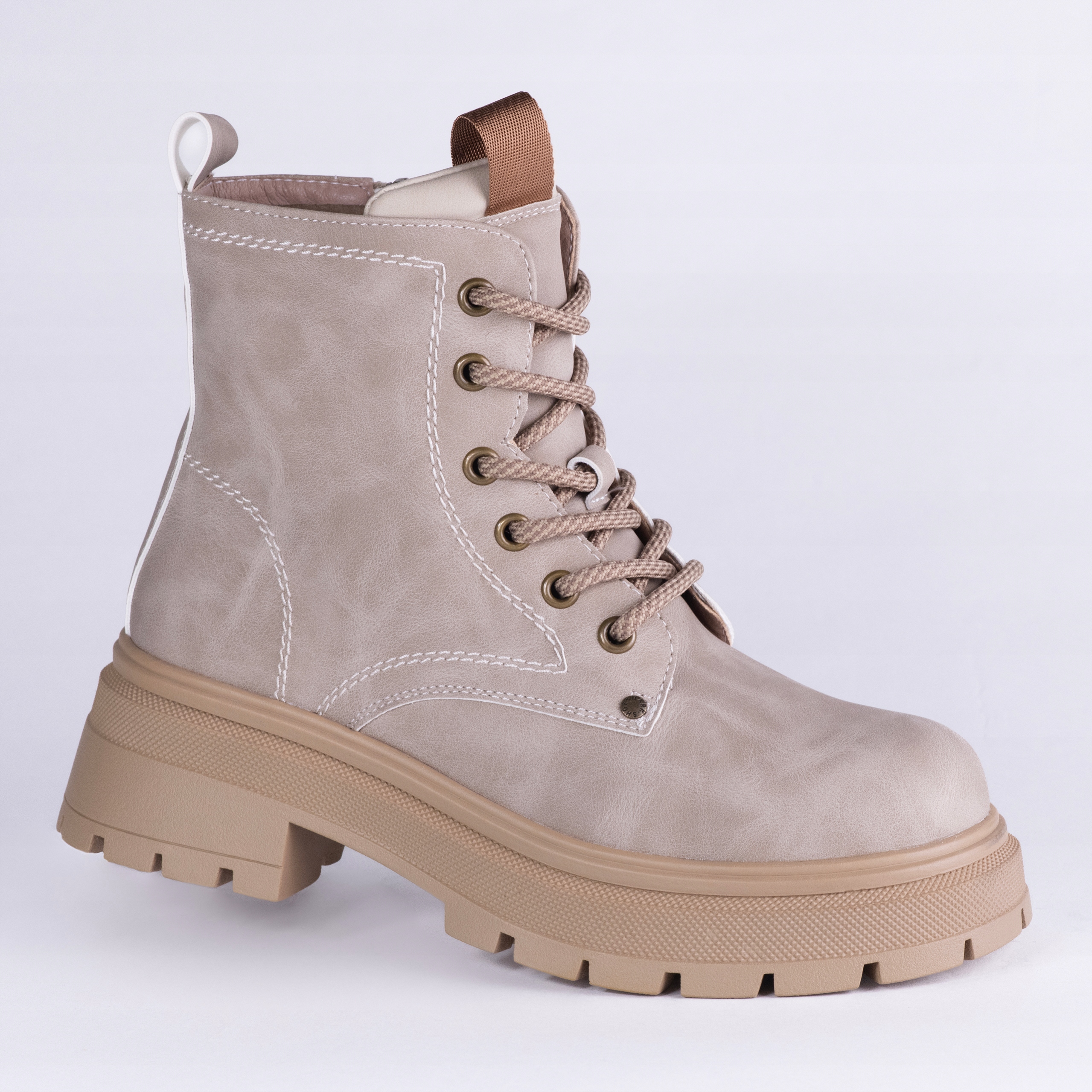 Kotníkové Boty Trapery Goodin GD-TL58 zateplené vysoké béžové 36