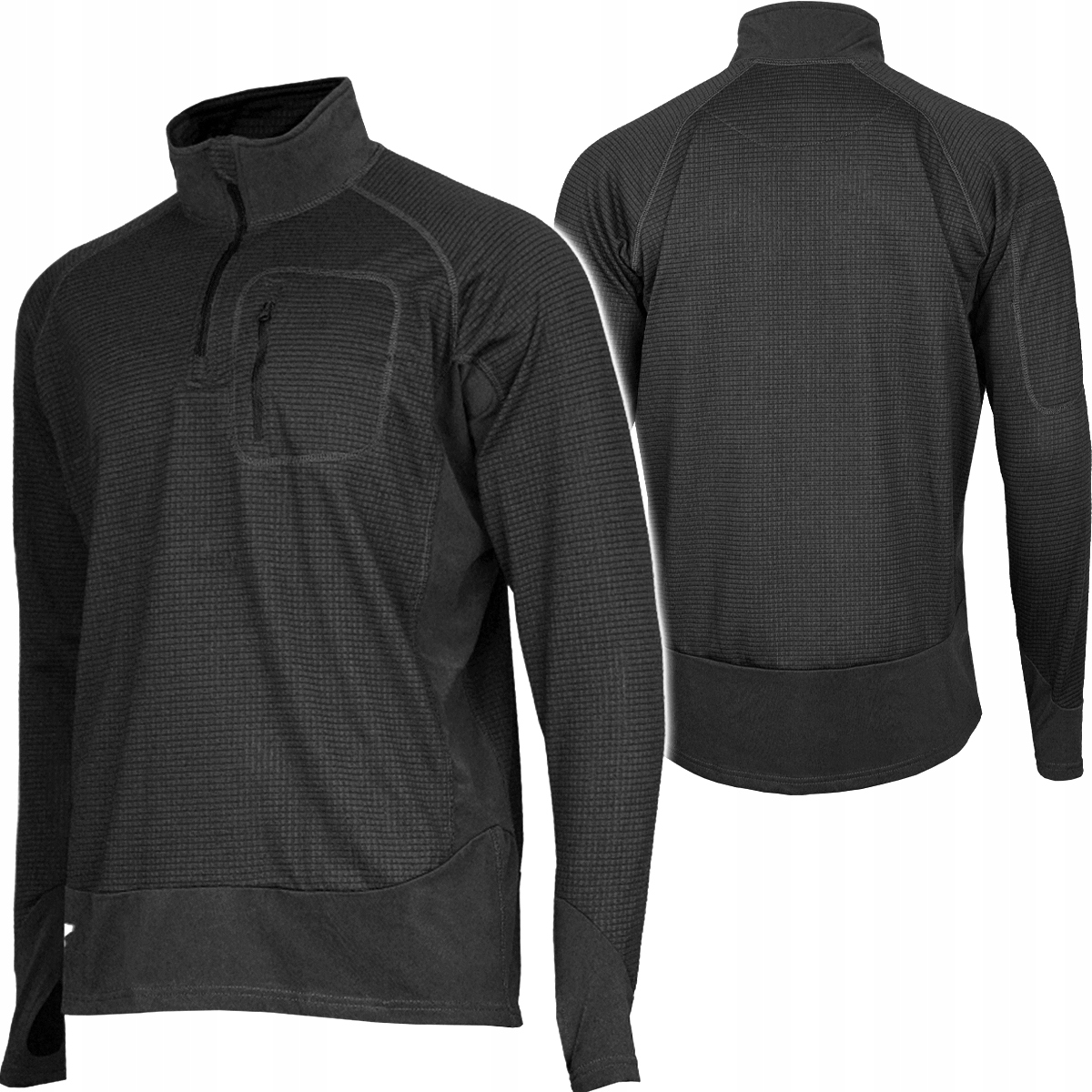 Mikina Termo Mikina Texar Taktická Prodyšná Fleece Černá XL