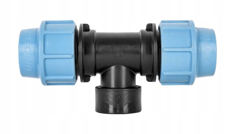 T-rozdělovač Pe PN16 Vnitřní Závit 1.1/2x63x63 pro vodovodní instalace 16 bar
