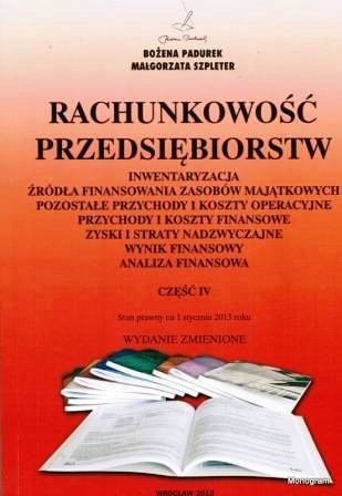 Rachunkowość Przedsiębiorstw Część IV