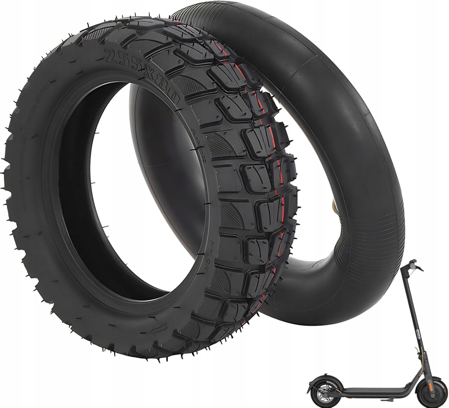 Opona 10" 80/65-6 Offroad Dętka do Hulajnogi Elektrycznej 255x80