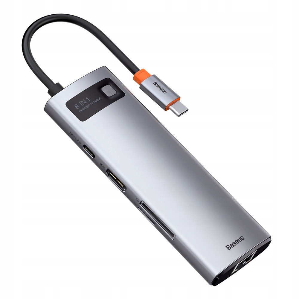 Hub Baseus Metal Gleam 8v1 Usb-c Pd 100W Hdmi 4K 30Hz RJ45 1Gbps