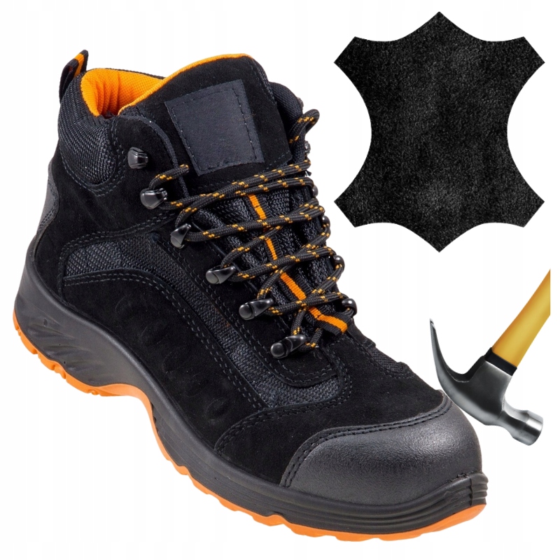 Pánské pracovní boty Boty Nubuková kůže s špičkou Bozp Lehké Pohodlné 47