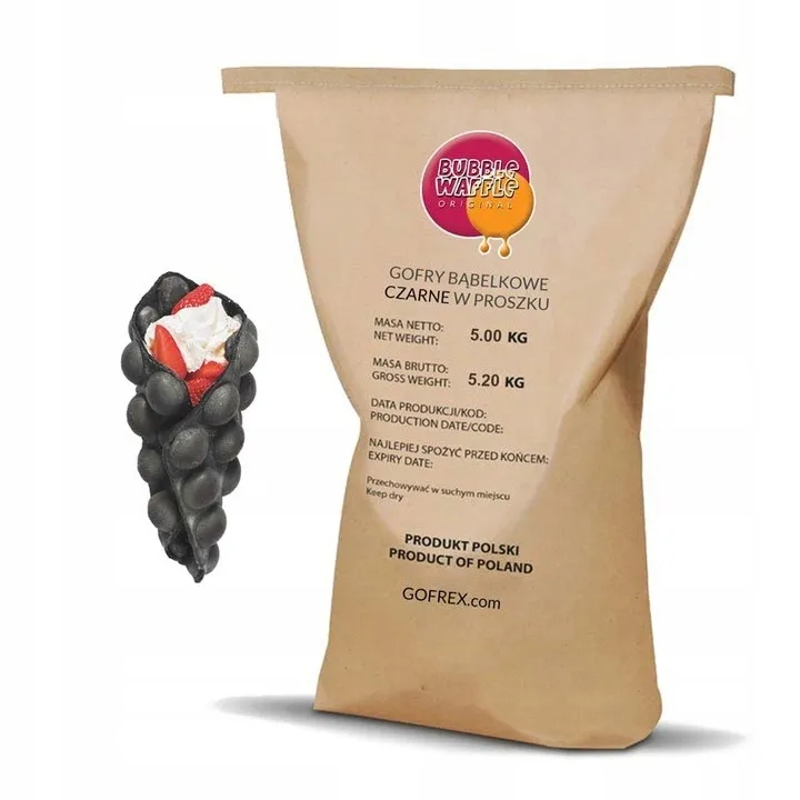 Levně Černé bublinkové těsto na vafle Bubble Waffle 5 kg