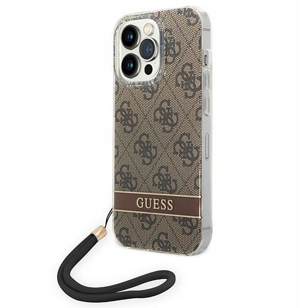 Pouzdro Pro Iphone 14 Pro Max Guess Hardcase 4G Print Strap
