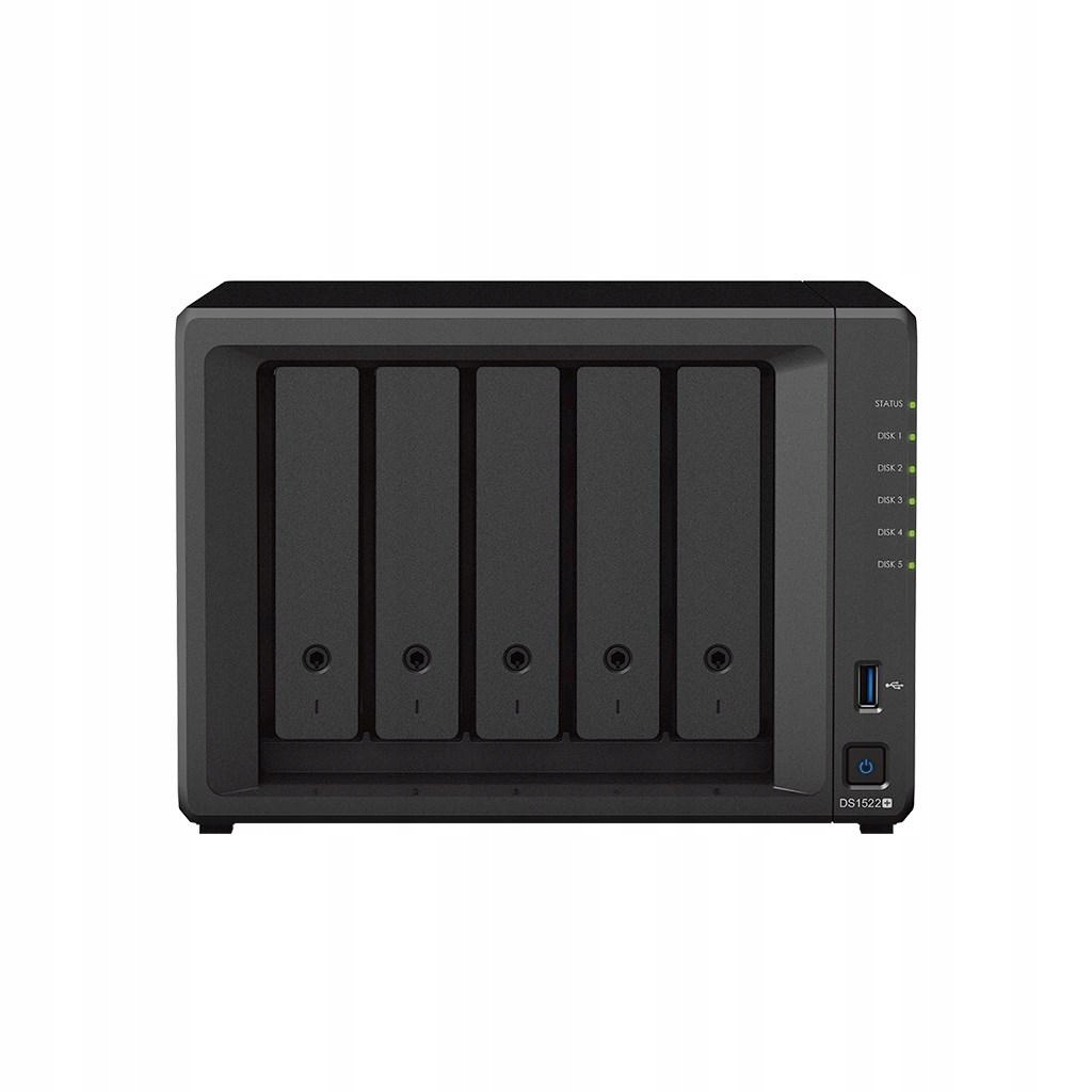 Nas Synology DS1522+ Tower 5x 3.5'' Sata Hdd Amd Ryzen R1600 8 Gb DDR4 Ecc