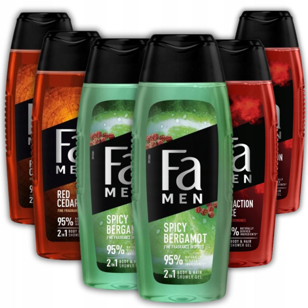 Fa Men Żel pod Prysznic Sport dla Mężczyzn Mix Zapachów Zestaw 400ml x6