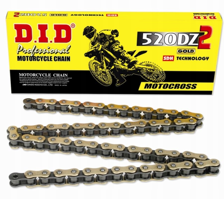 520DZ2GB-114 - DID 520 DZ2 G & B-114 GOLD CHAIN 114 FIRE. WITHOUT