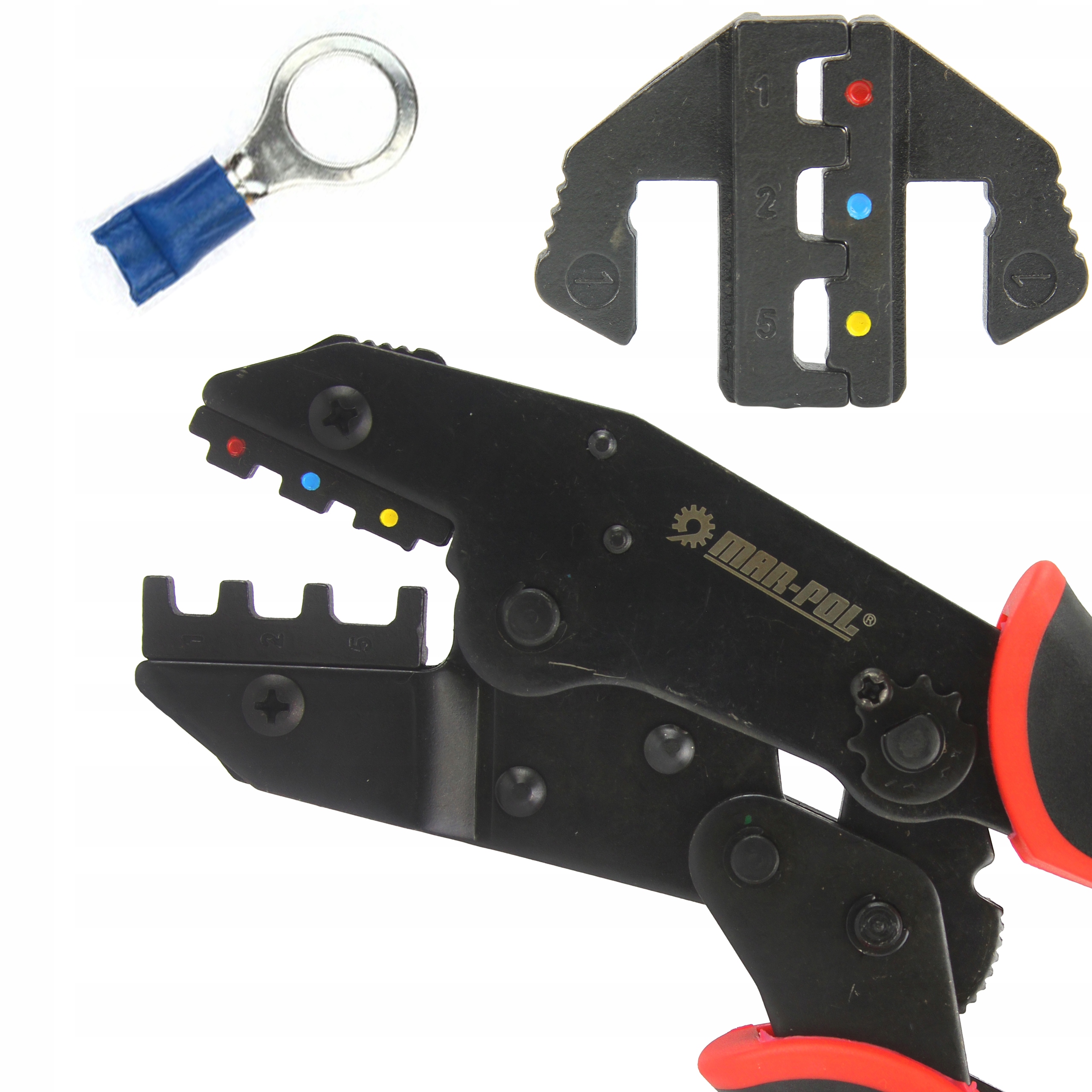 SZCZYPCE ZACISKARKA KONEKTORÓW 5 MATRYC praska Maksymalny przekrój przewodu 10 mm²