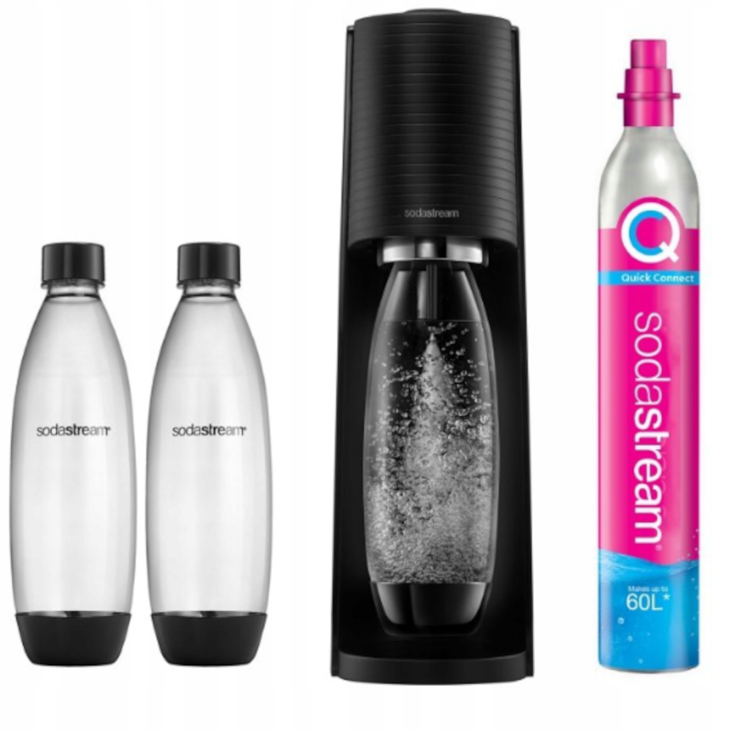 Saturátor na perlivú vodu Soda Stream Terra čierny 2 fľaše 1L plyn
