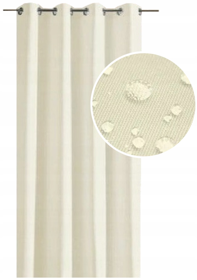 ZASŁONA OGRODOWA 155x230 WODOODPORNE ZASŁONY NA KÓŁKACH NA TARAS OGRODOWE