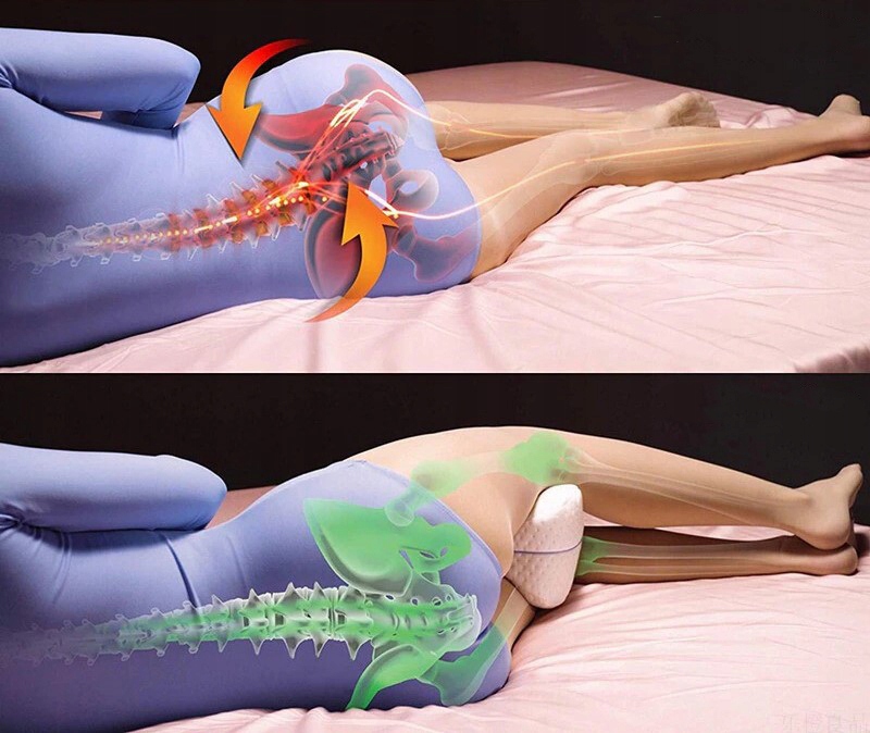PODUSZKA ORTOPEDYCZNA KLIN MIĘDZY NOGI KOLANA DO SPANIA SEPARATOR MEMORY Szerokość produktu 25 cm