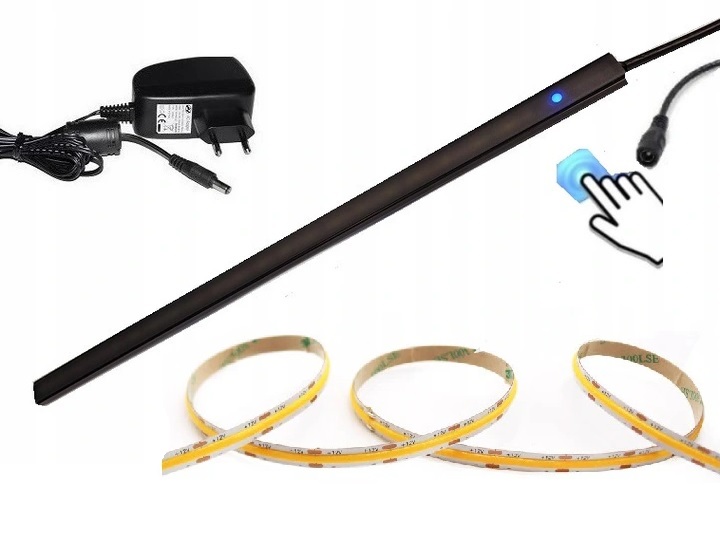 OPRAWA COB LED PODSZAFKOWA LISTWA 80 CM CZARNA