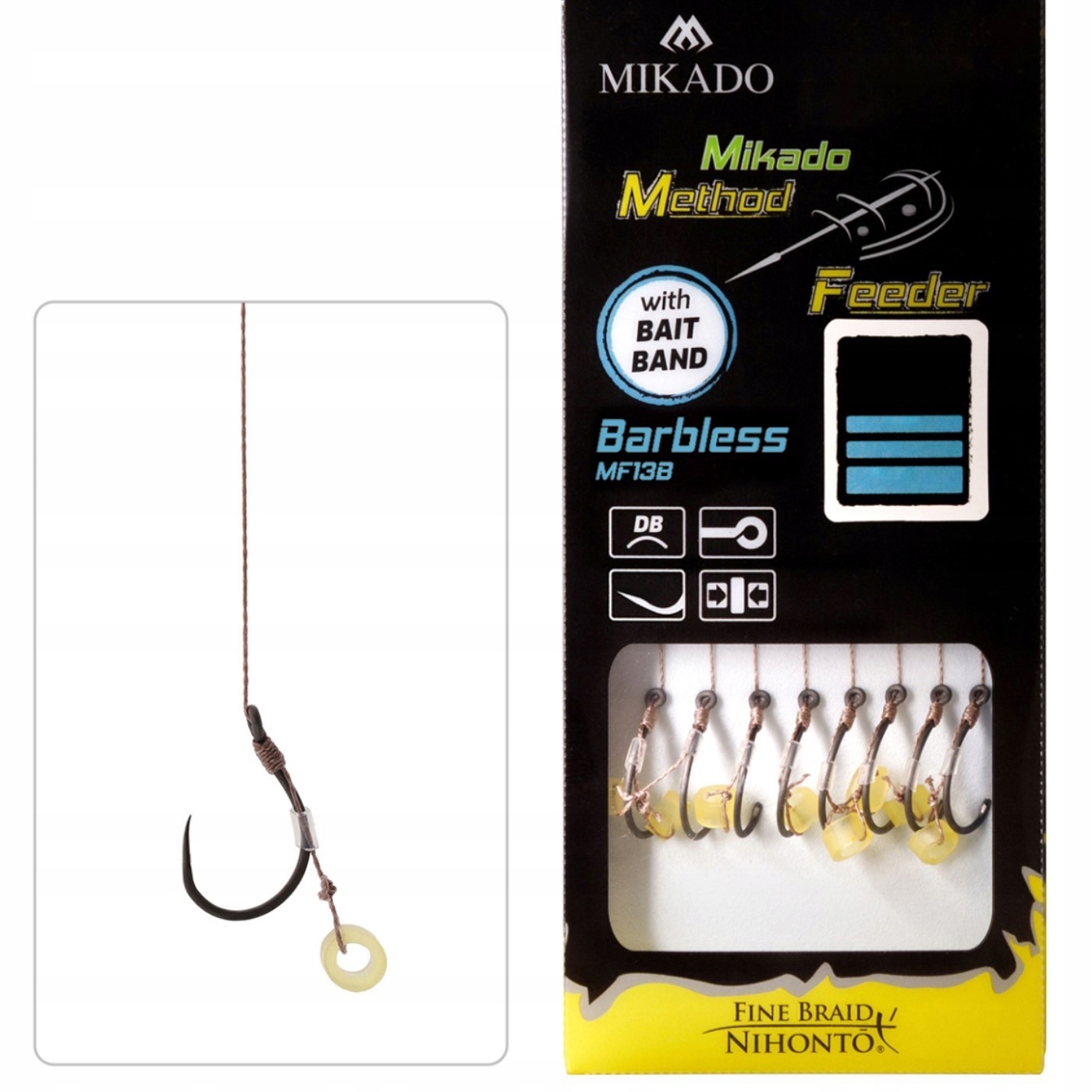 Hak 10 przypon do metody Mf Feeder Gumka Plecionka