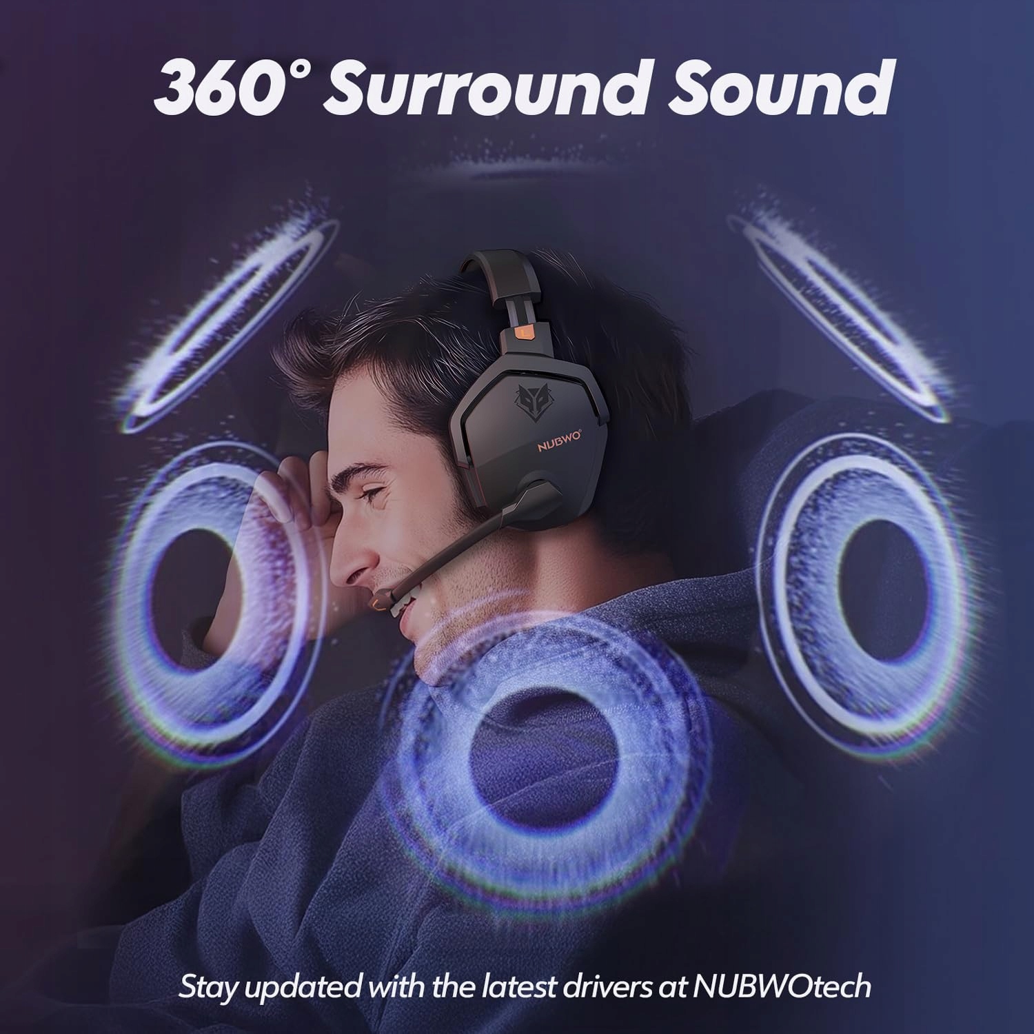 NUBWO G06 Wireless Gaming Headset with Mic for PS5 PS4 PC Mobile — miniatura 4