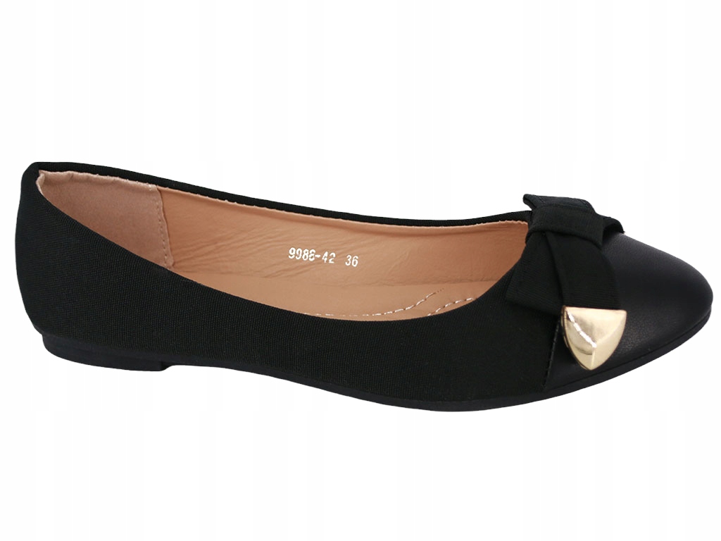 

Baleriny Buty Damskie Kokarda Czarne G2_9988-42 41