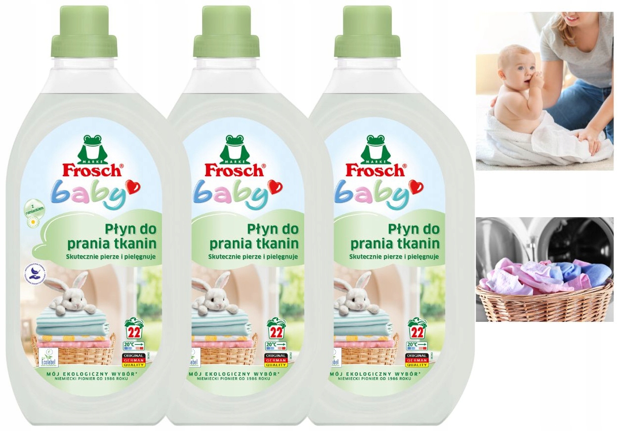 Levně Frosch Baby Ekologický koncentrát pracího prostředku na tkaniny Barva Bílá 1,5L x3