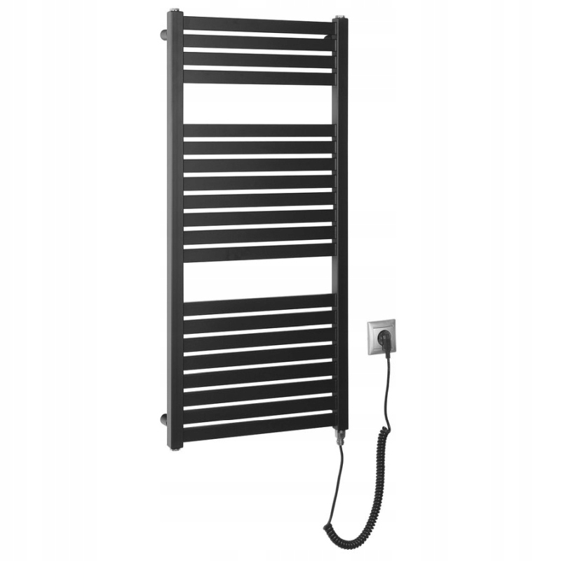 Aqualine Tondi-e elektrický ohrievač 450x970 mm 300 W čierny mat DE456T