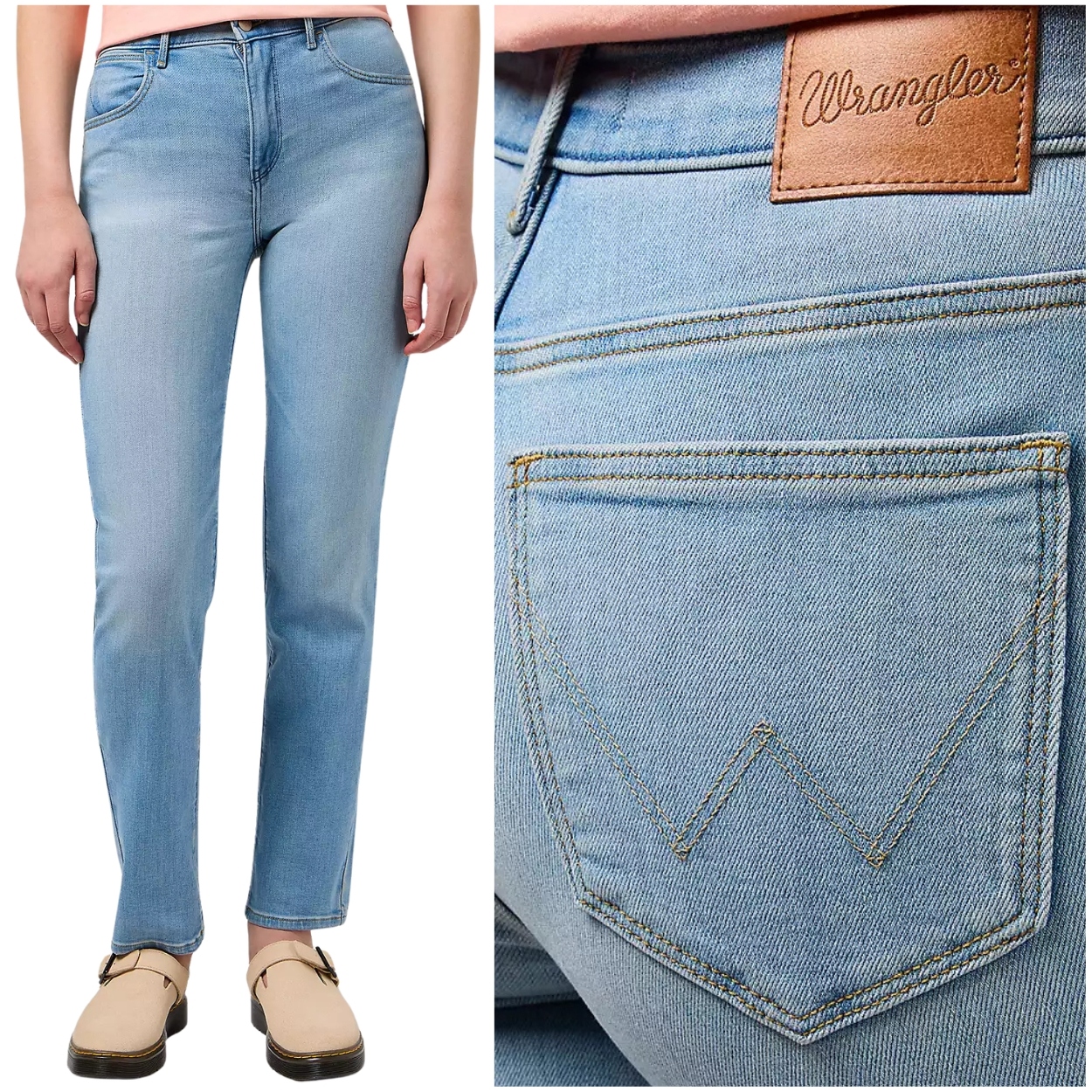 Wrangler StraightLove Letters jednoduché dámské džínové kalhoty W30 L30
