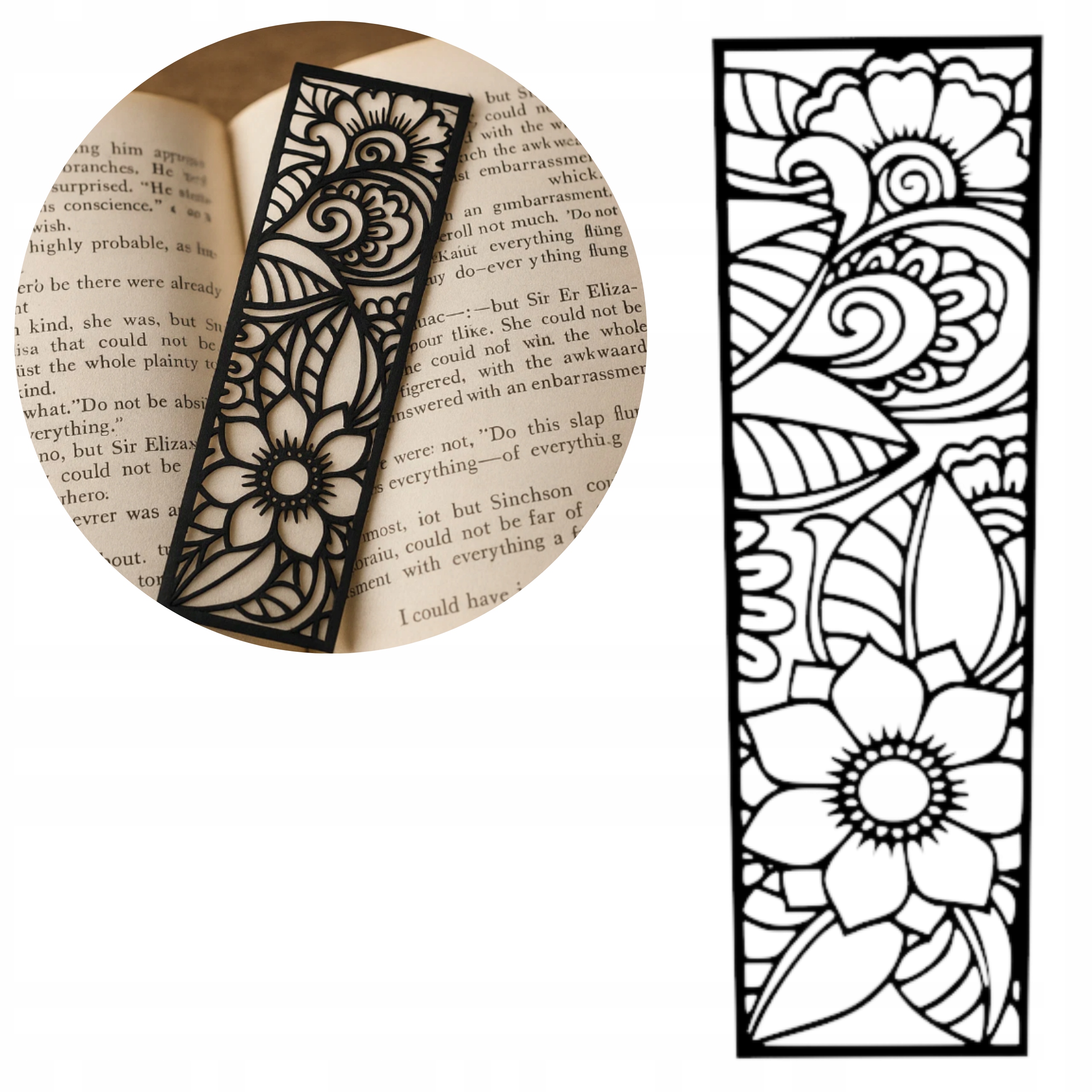 ZAKŁADKA DO KSIĄŻKI Z KWIATAMI TRWAŁA SOLIDNA NA LATA - TWARDA WODOODPORNA