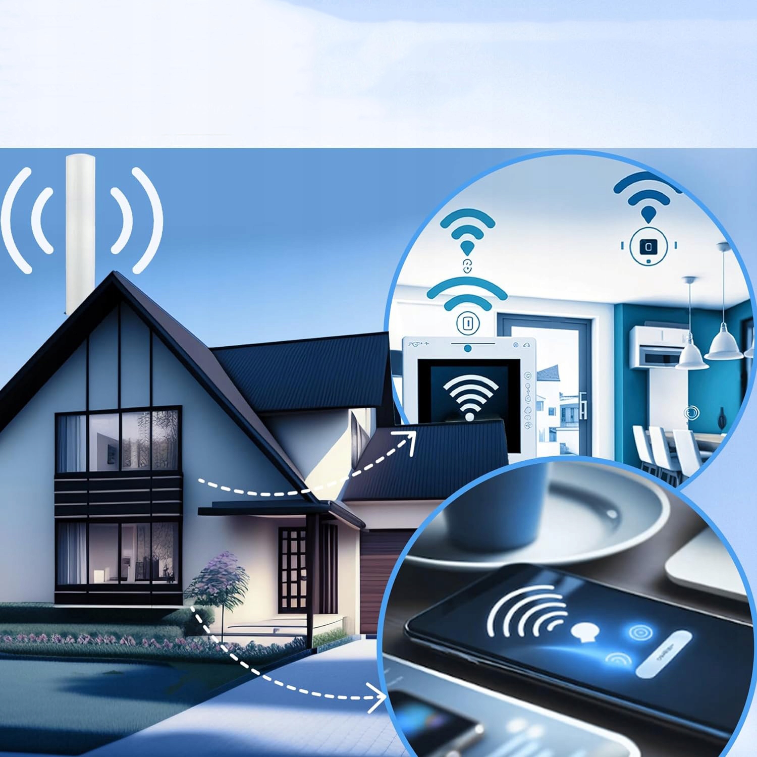 ZEWNĘTRZNA ANTENA 5G 4G WIFI, MONTAŻU NA SŁUPIE/ŚCIANIE, WZMACNIACZ SYGNAŁU Zysk - uplink 0 dB