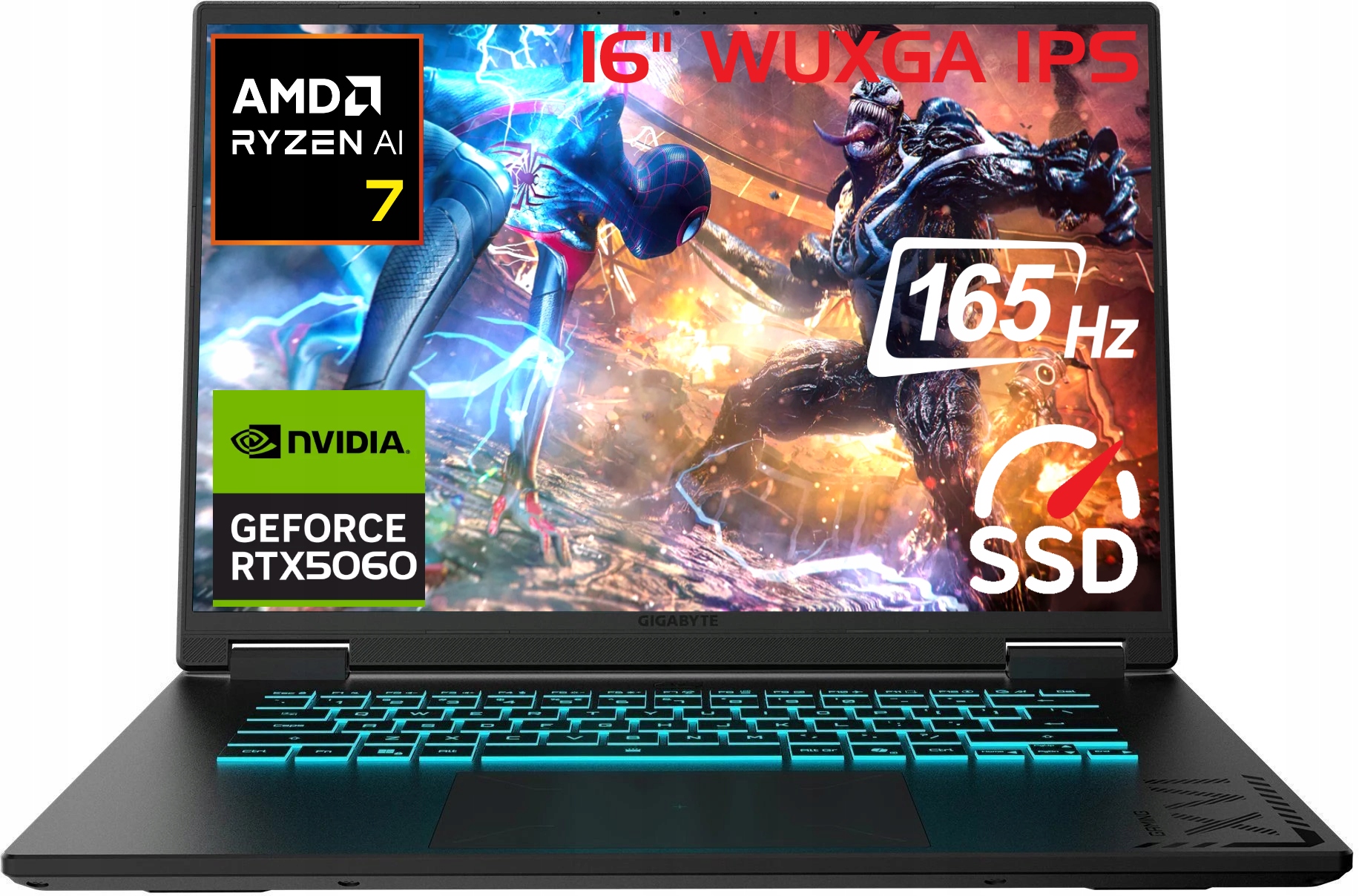 Laptop Gigabyte A16 Ryzen 7 260 16' 165Hz DDR5 16GB Ssd 1TB Rtx 5060 W11