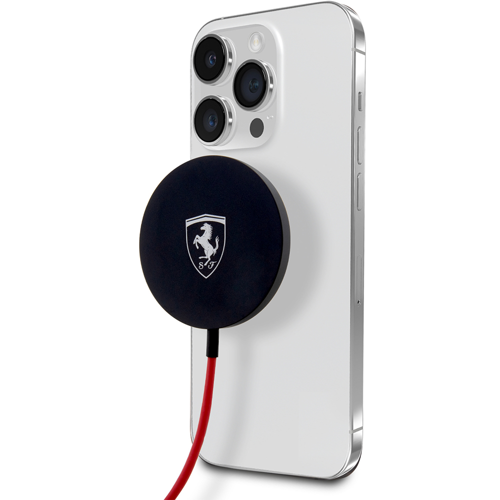 Ferrari MagSafe Shield Logo – indukční nabíječka MagSafe 15W (černá)