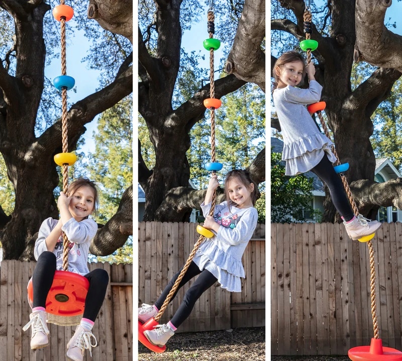 Huśtawka dyski lina wspinania dzieci z dyskami wspinaczkowymi GREENMILL Złożony z Liny