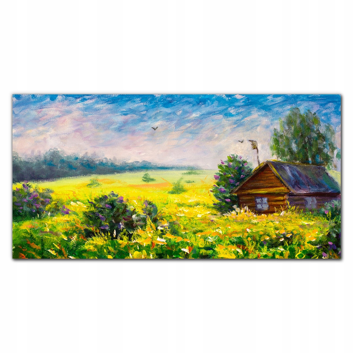 Obraz na plátne Nebo kvety krajina 140x70 cm