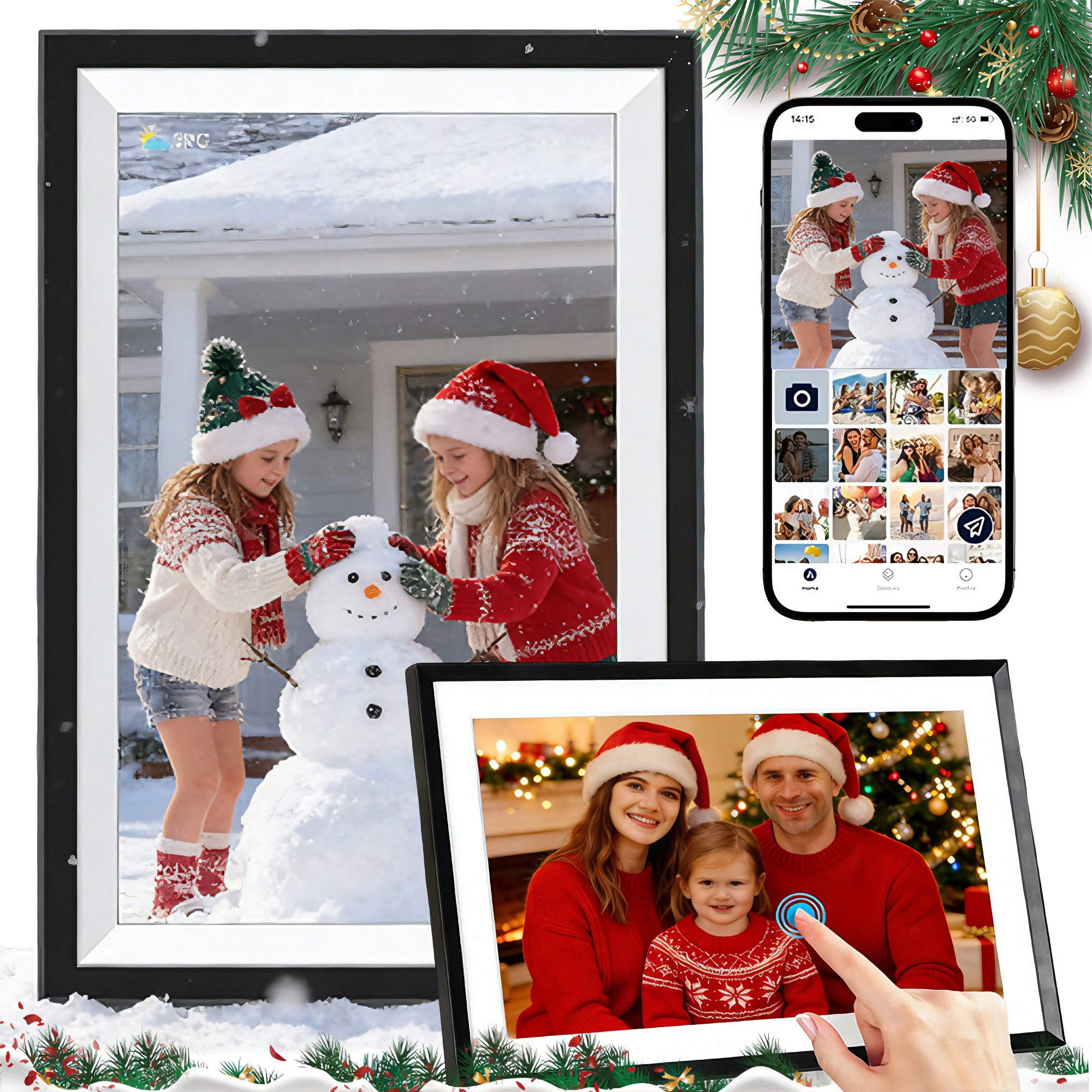 Digitální Rámeček 10.1'' Dotykový Hd Wifi 32GB Na Svatba Svátky Narozeniny Dárek