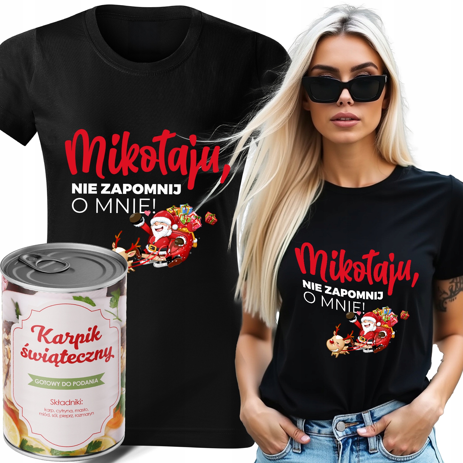 Dámský Tričko s potiskem Karpik Black Dárek V Plechovce, Nezapomeňte Vel