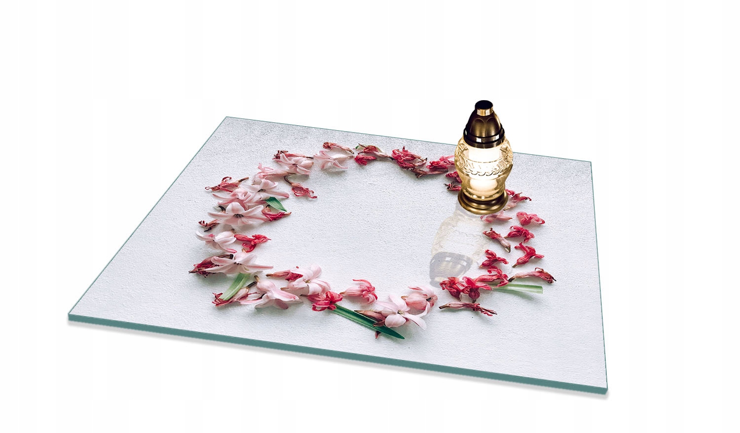 Podstavec Tvrzené Sklo pod Hřbitovní Svíčka na Hřbitov Památník 65x60 cm patky