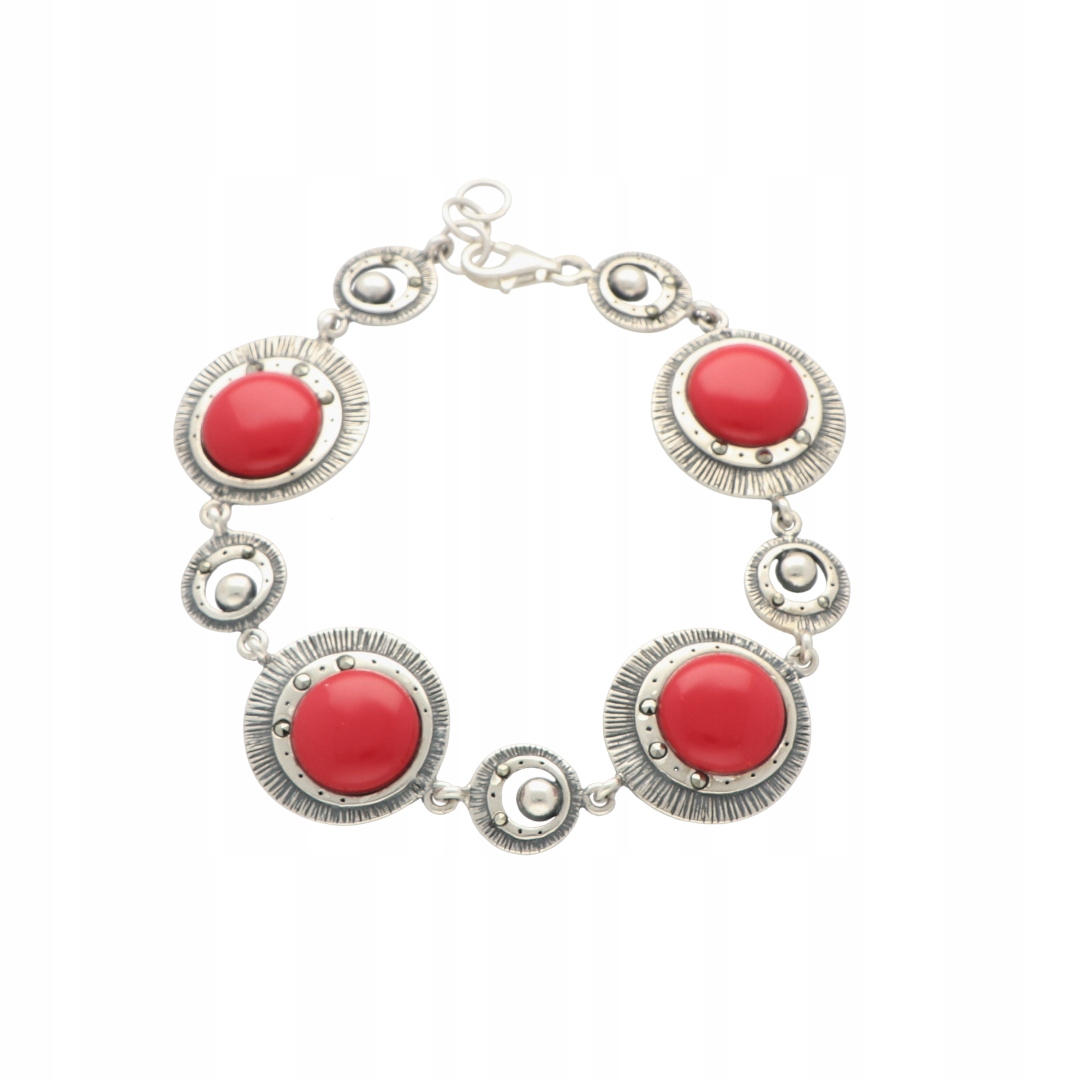 Náramek s markýzami a korálem stříbro