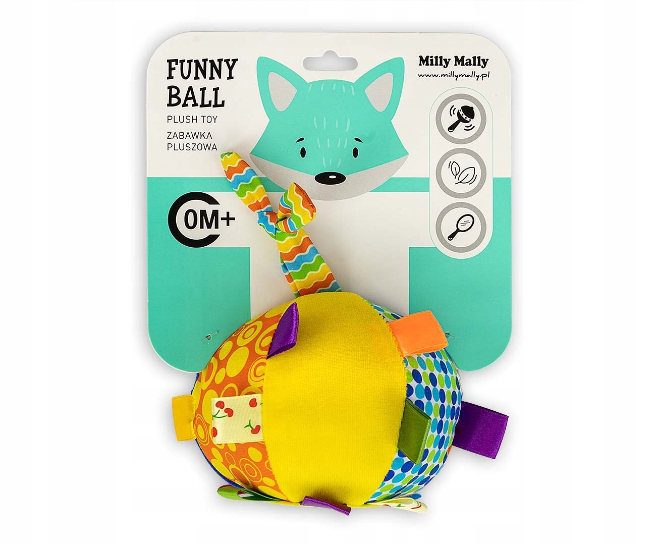 SENSORYCZNA ZABAWKA PLUSZOWA DLA DZIECI piłka Marka Canpol