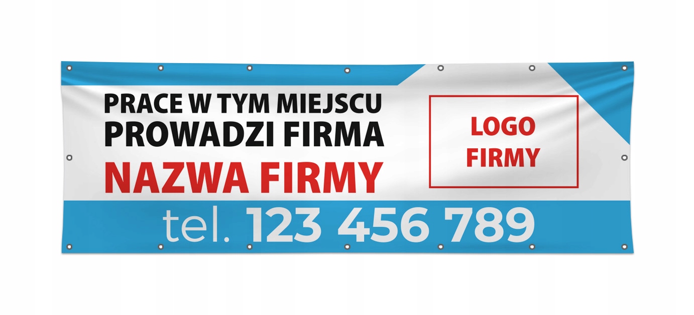 PRACE PROWADZI FIRMA baner reklama na balkon 3x1m
