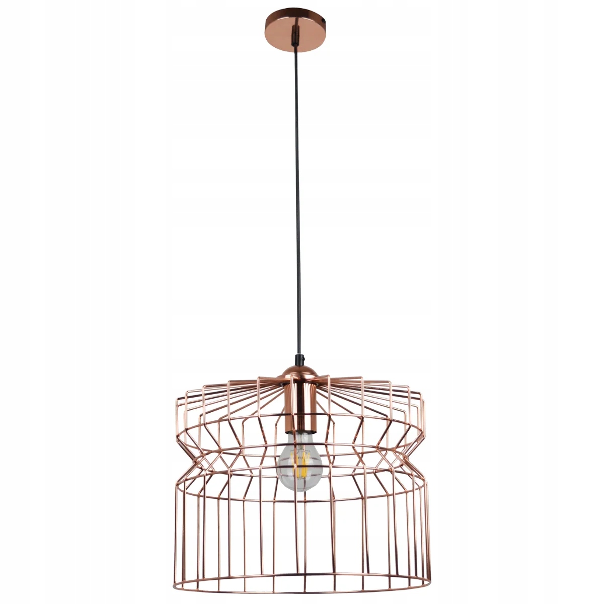 Závěsná měděná drátěná lampa, kulatá, moderní, nad stůl, 33 cm Polux