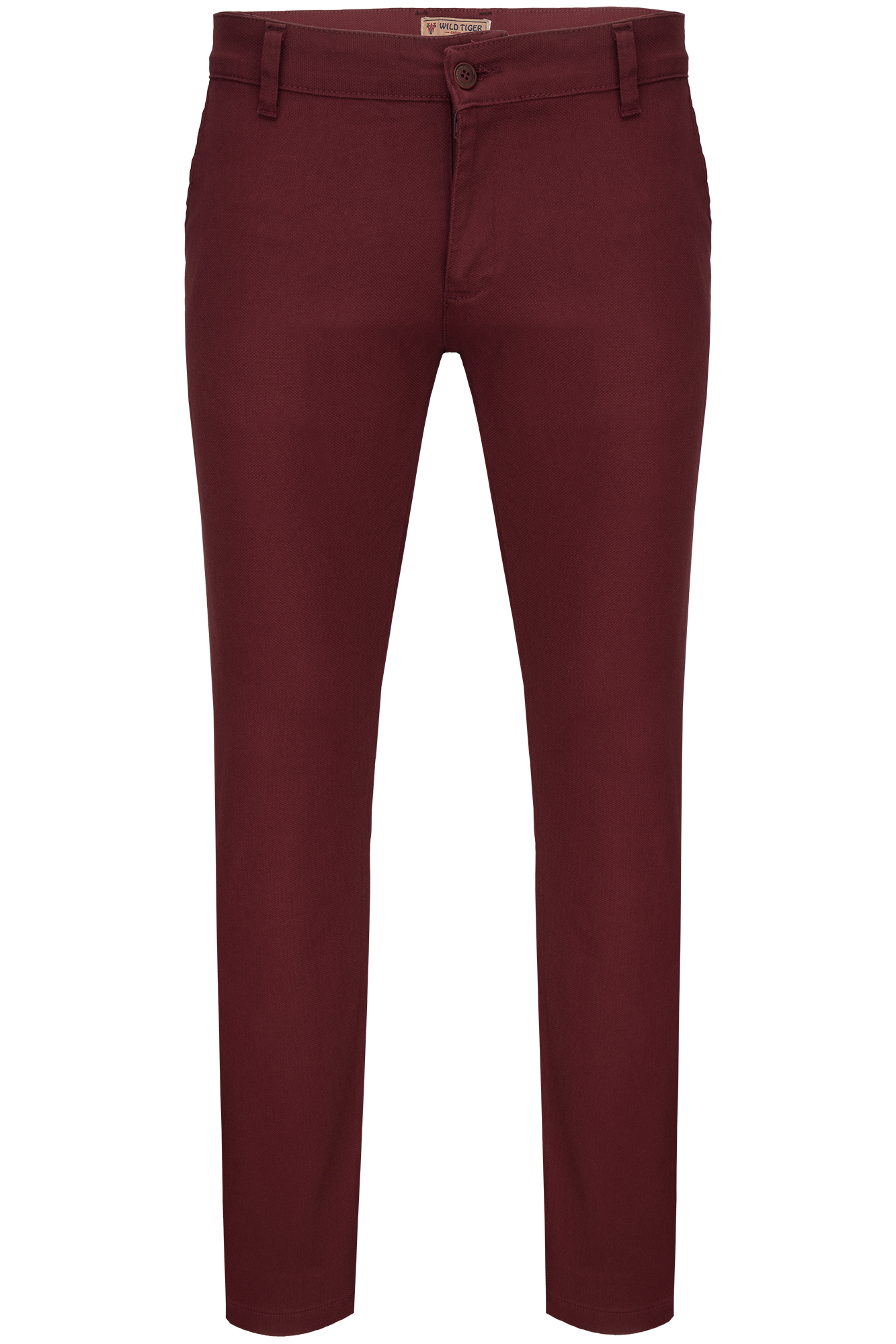 Pánské Kalhoty Chinosy Elegantní Společenské Vínové Perforovaný Materiál: 38