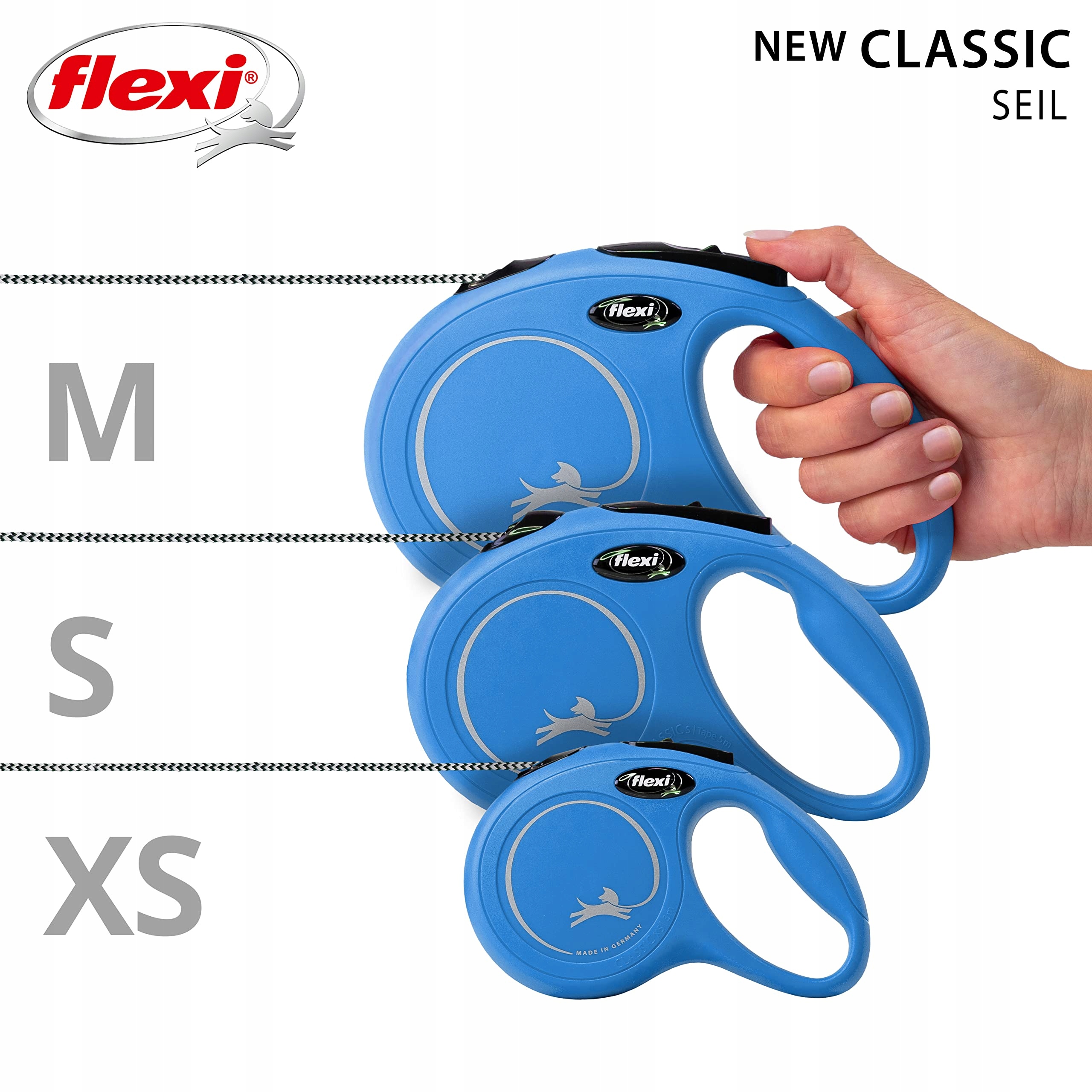 FLEXI New Classic S Smycz 8m Niebieska Dla Psów Do 12kg — miniatura 5