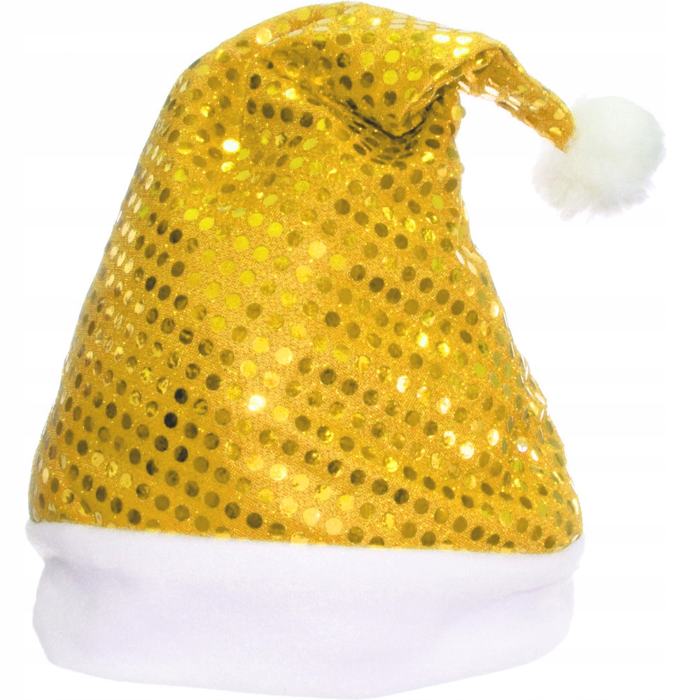 

Czapka Mikołaja cekiny złota mikołajka