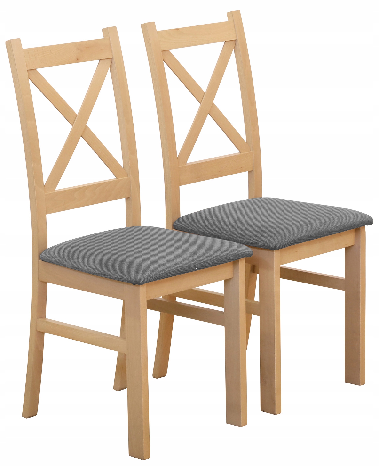 Sada 2x Čalouněná židle do obývacího pokoje kuchyně Dub Artisan/Šedá