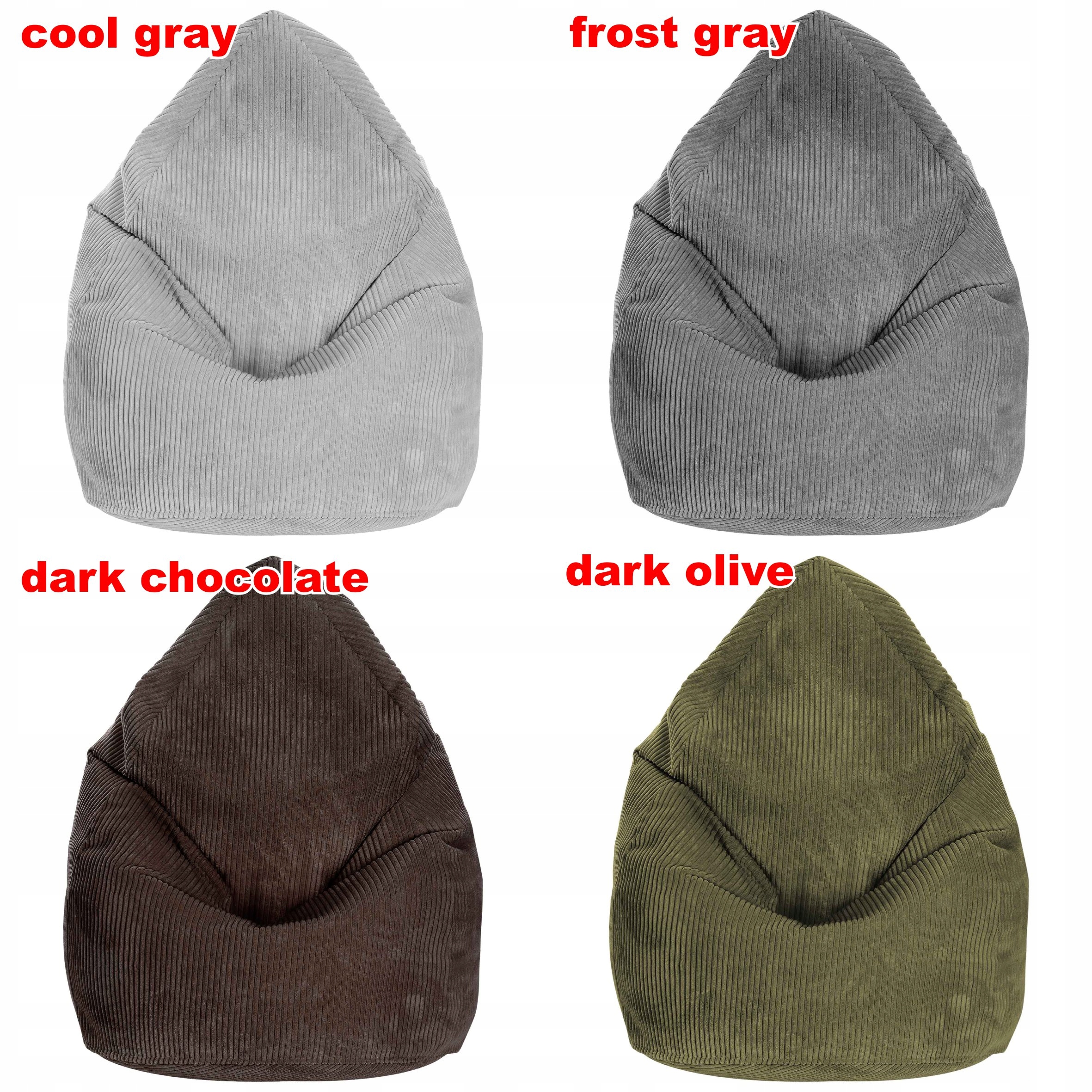 Pufa Sztruks Worek Sako XXL Producent Dark Olive Podnóżek Gratis Prezent Głębokość mebla 80 cm