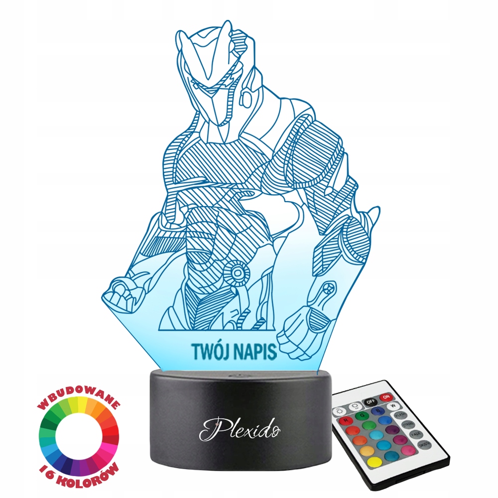 Lampka Nocna FORTNITE Postać 3D Led Imię Grawer