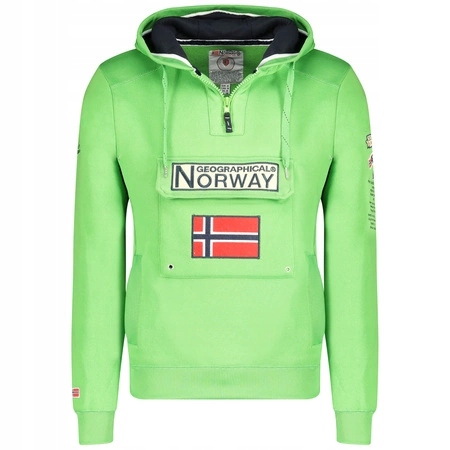 Pánská mikina Geo Norway, teplá, s kapucí , bavlněná klokanka , módní