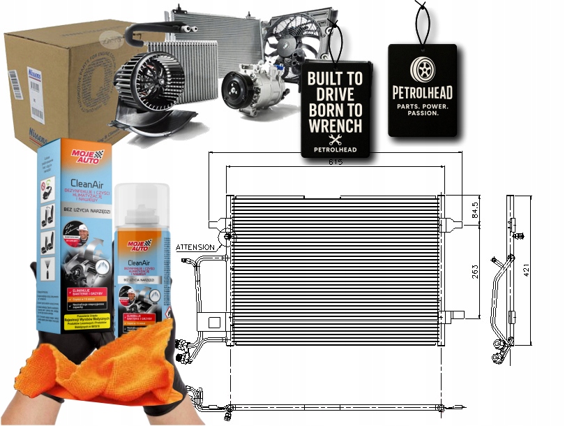 Kondenzátor Klimatizace Audi A4 Vw Passat 1.6-2.8 1 #Petrolhead Pro+ Kit9