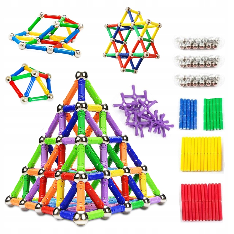 KLOCKI MAGNETYCZNE UKŁADANKA KONSTRUKCYJNE 250 EL