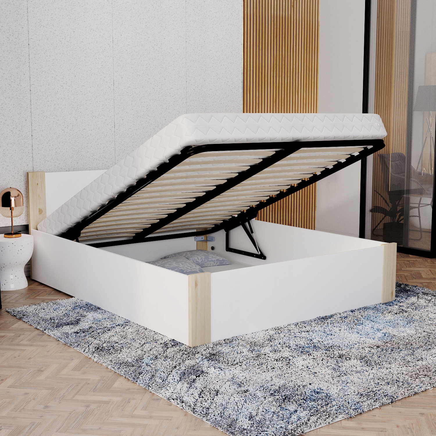 Lůžko 140x200 rošt+matrace zvedací Boston MM