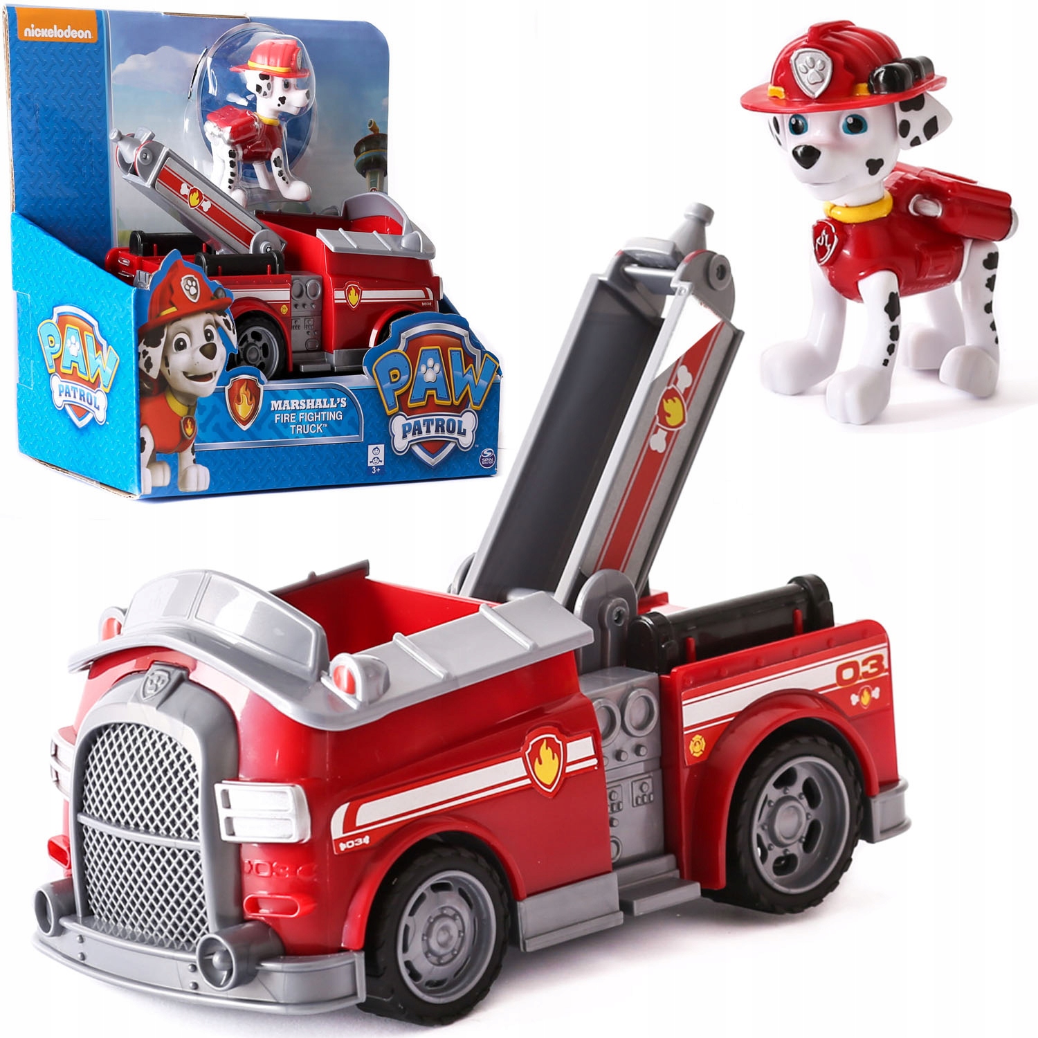 PSI PATROL straż pożarna+figurka MARSHALL SPIN MASTER ruch. stawy biodrowe