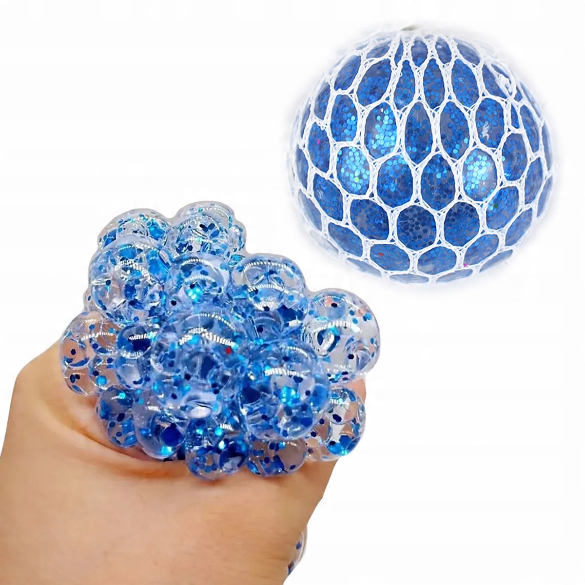 

Gniotek Antystres W Siatce Squish Ball Brokat 7CM