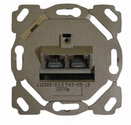 

Gniazdo sieciowe CAT5e z 2 porty RJ45 bez obudowy